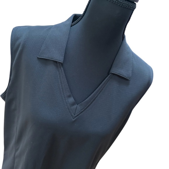 Guru Golf Women's Sleeveless Black Collared Top Shirt Blouse. XL - Picture 3 of 6